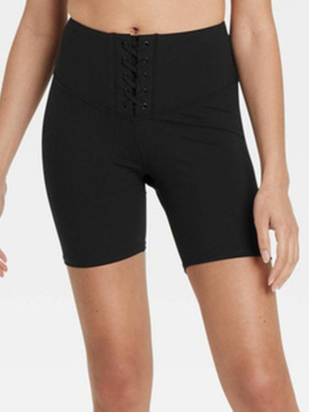 JoyLab Black High-Rise Lace-Up Bike Shorts